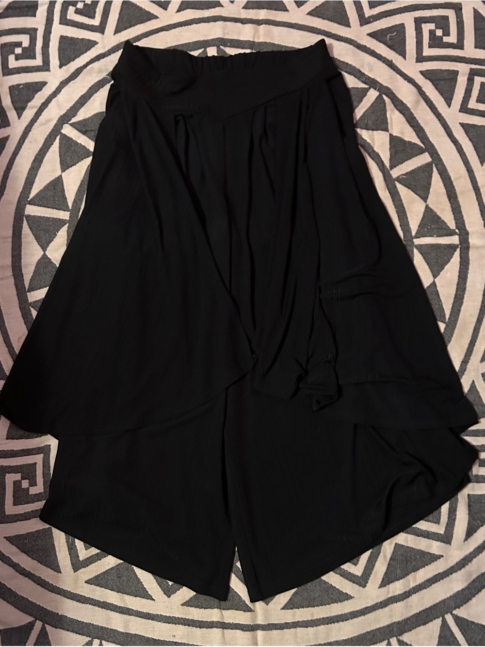 Women's Black Layered Flowy Pants